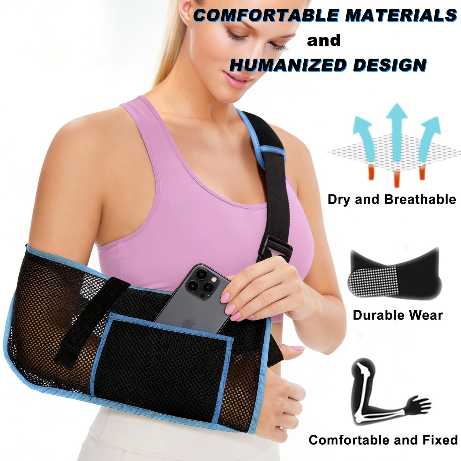 VISKONDA Mesh Arm Sling Shoulder Immobilizer,Breathable&Adjustable Support Br…