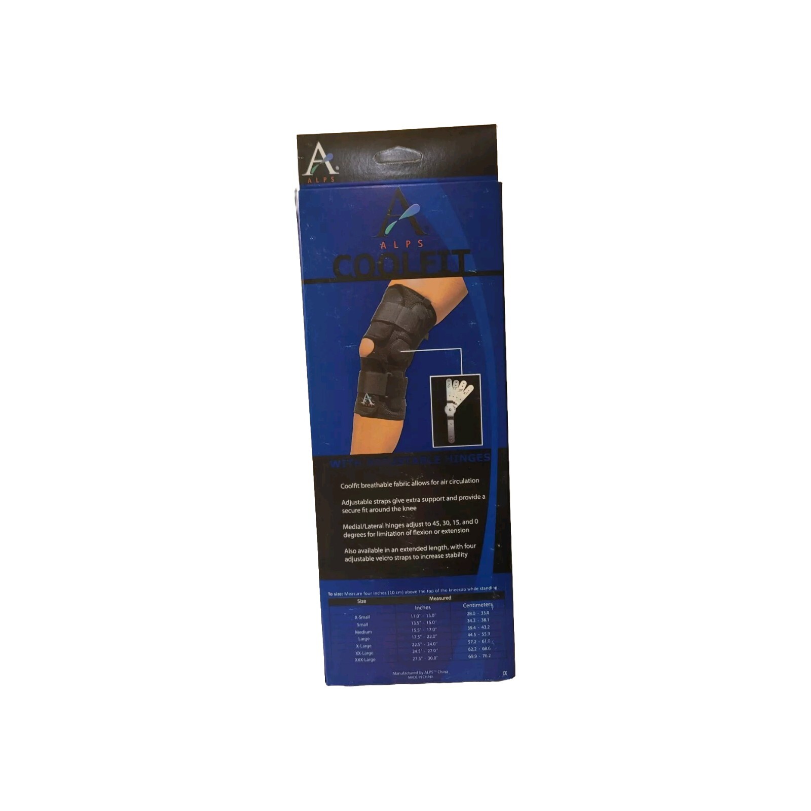 ALPS Universal Coolfit Knee Brace Hinge Wrap Around Extra Small