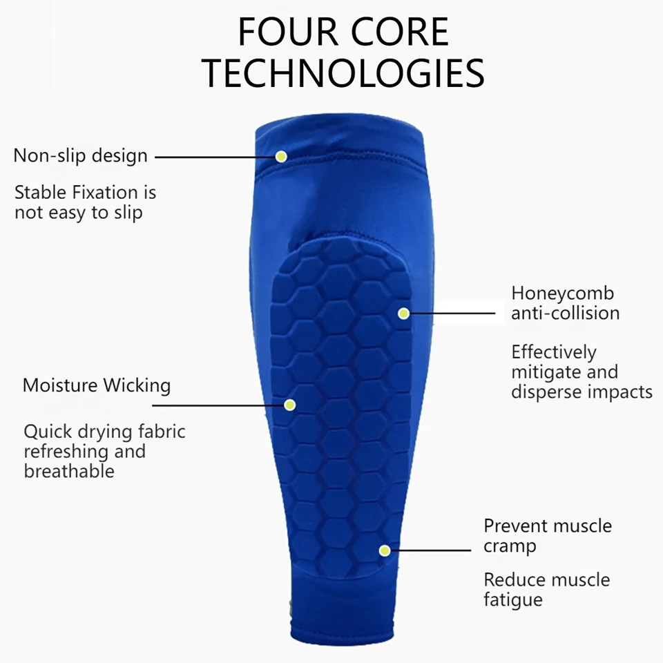 1PCS Leg Support Football Sports Legging Sleeve Calf Covers Honeycomb C
