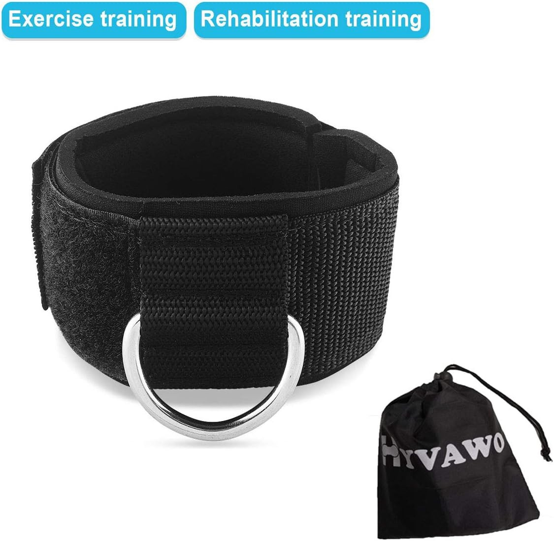 Ankle Straps Neoprene Padded Fitness Wrist Cuffs with D Ring High Strength Exerc