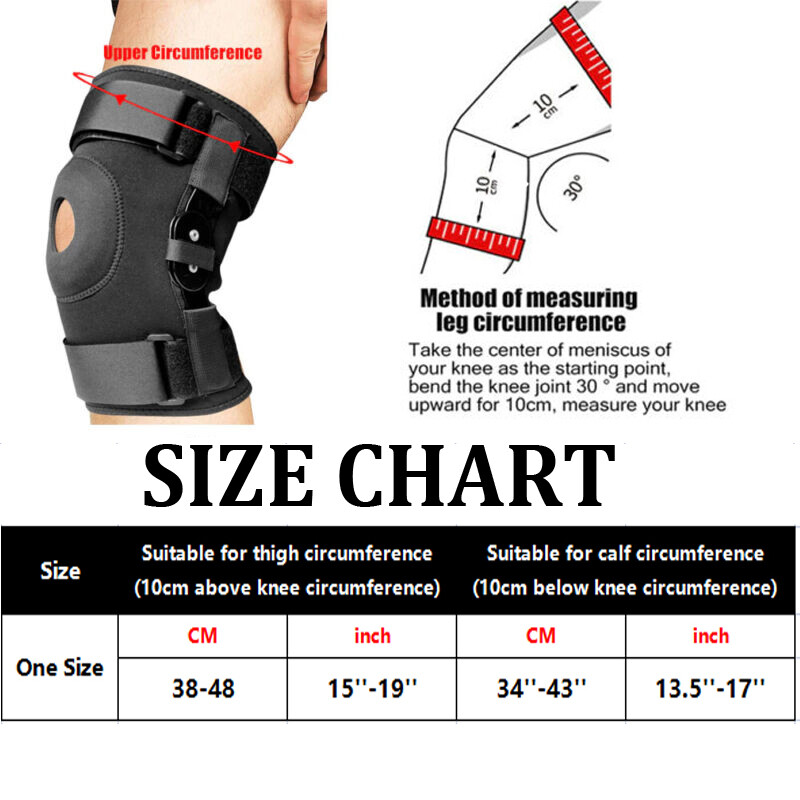 Hinged Knee Brace Compression Sleeve Open Patella Stabilizer Joint Support Wrap