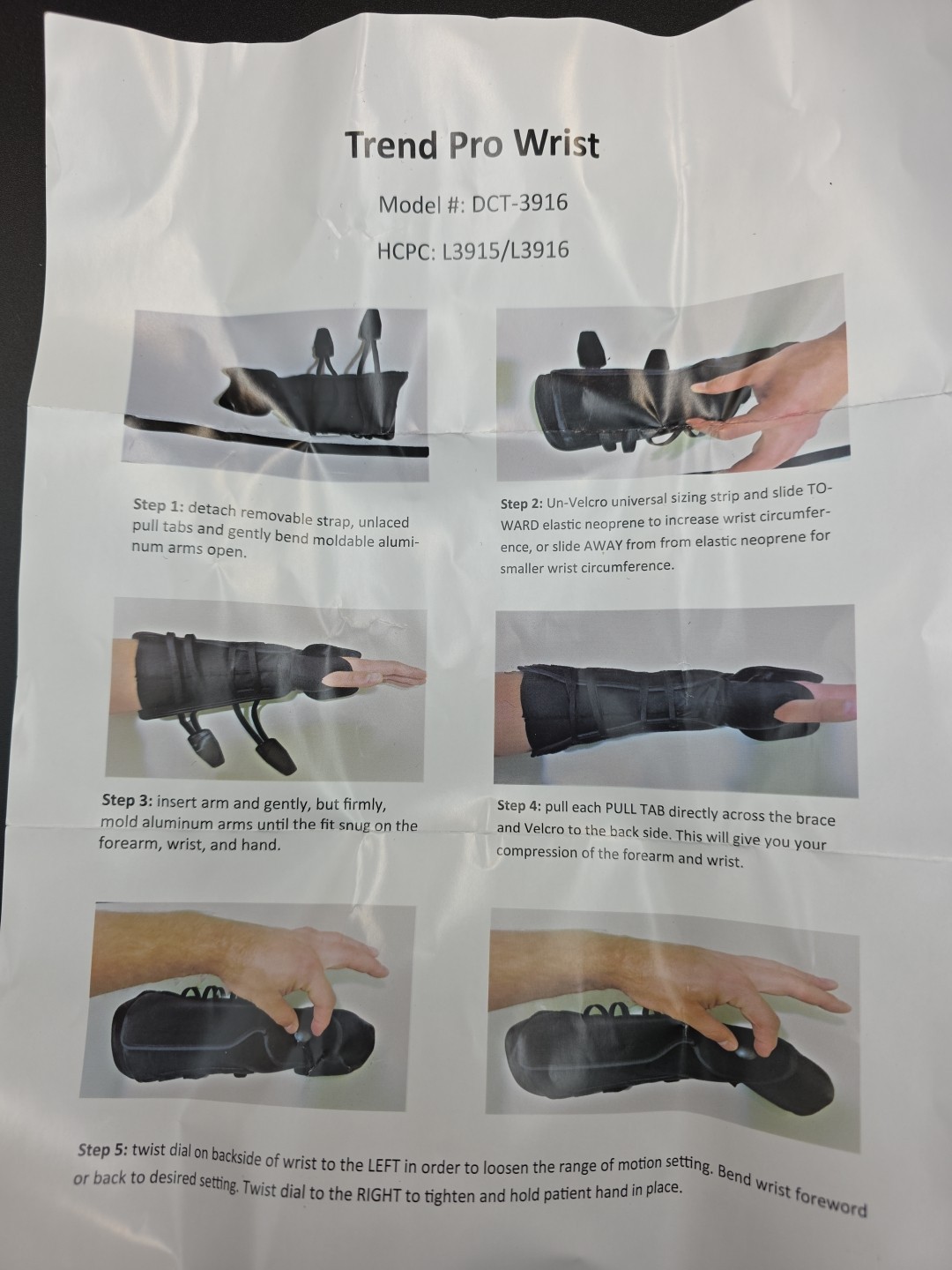 NEW! Trend Pro Wrist Brace. Universal Fit. Black. Carpel Tunnel. RA. Surgery.