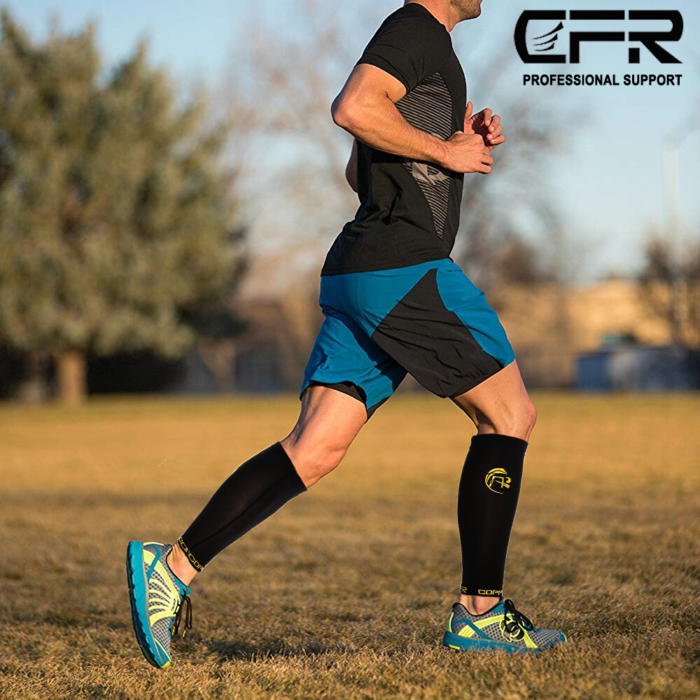 COPPER Compression Calf Sleeve Running Leg Support Brace Sport Shin Splint Socks