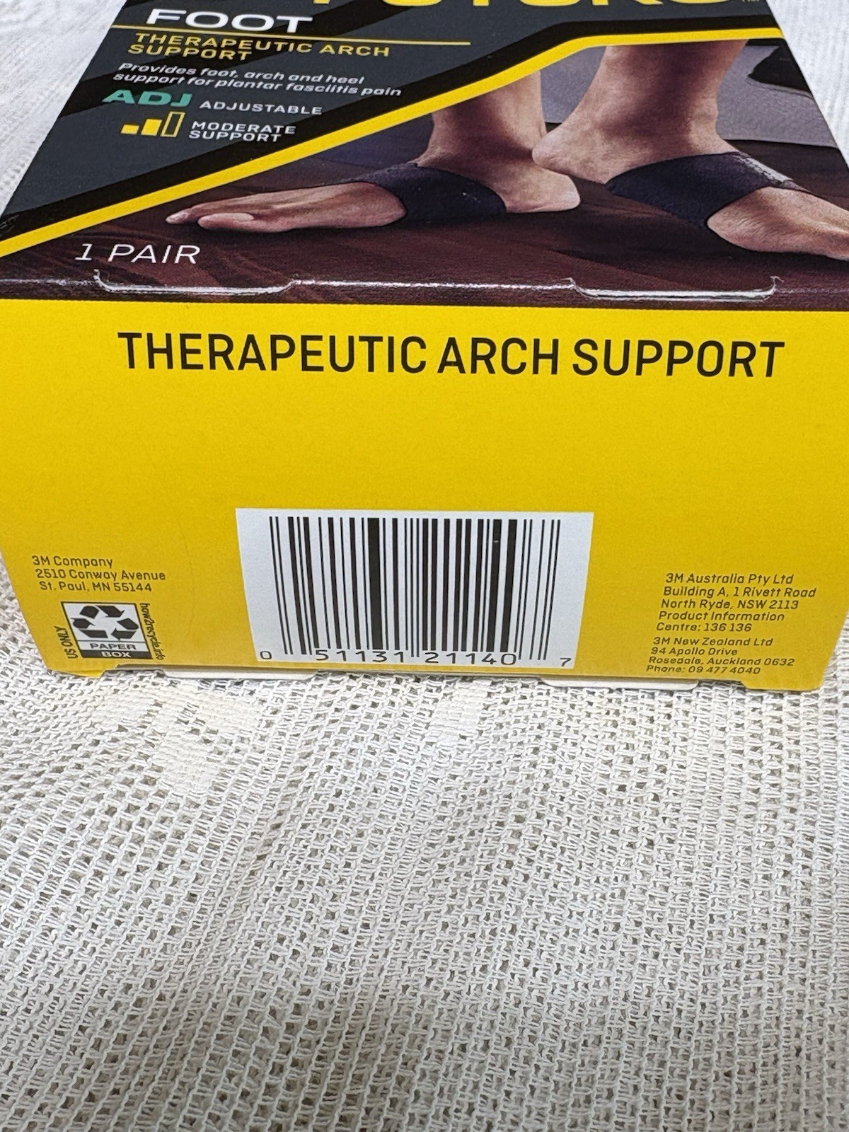 New 3M Futuro Foot Therapeutic Arch Support Adjustable Moderate Support, 1 Pair