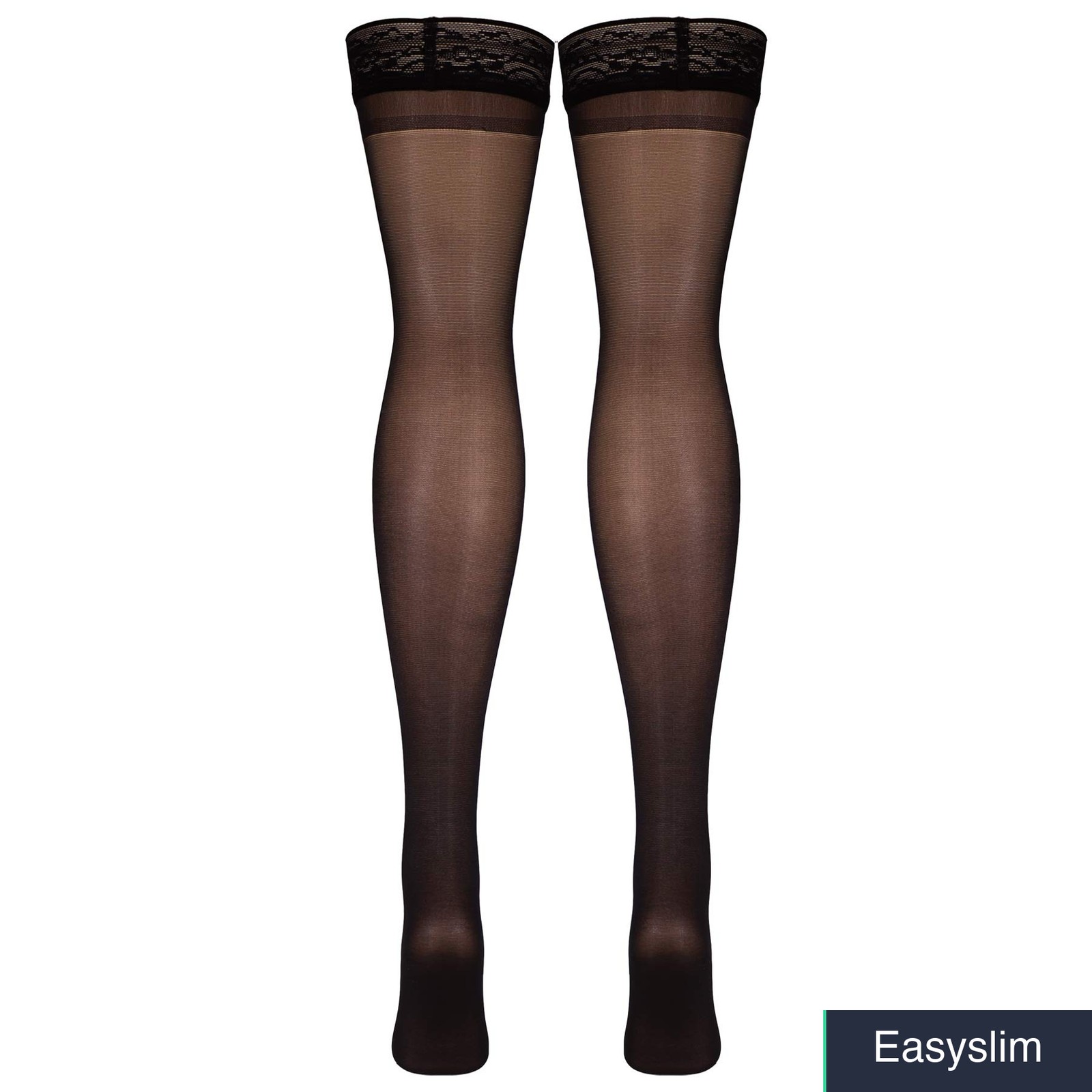 Compression Stockings Women Thigh High 8-15 mmHg Closed Toe Black Small