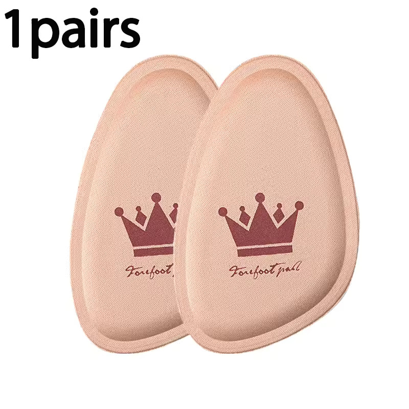 5 Pairs Non-Slip Crown Forefoot Pads – Pain Relief Half Insoles for Women