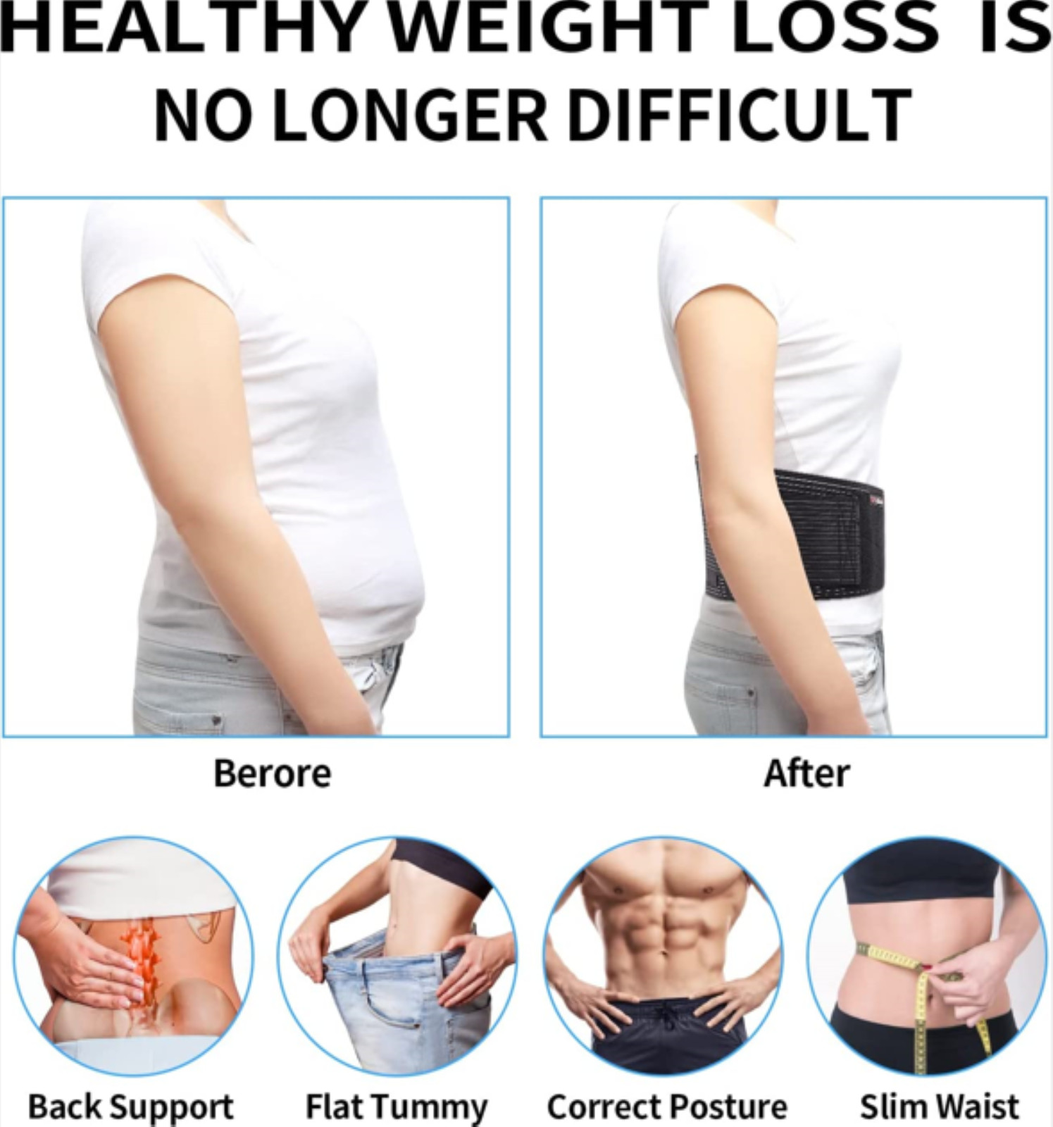 Fitness Back Brace for Men Lower Back Support Belts 5/6 pcs Metal Spring Strip