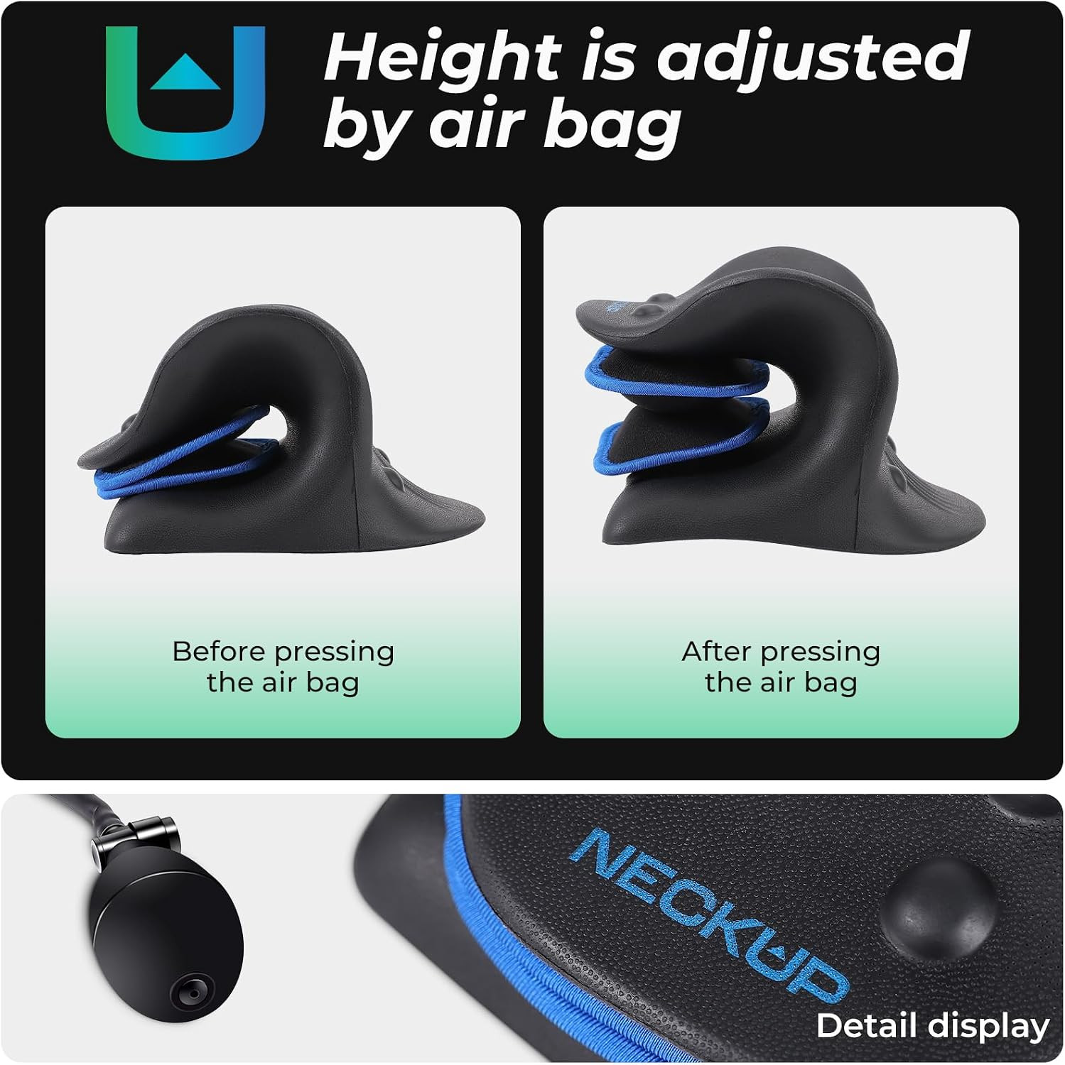 NECKUP Advanced Airbag Neck Stretcher, Neck Pain Relief Ergonomic Cervical Spine