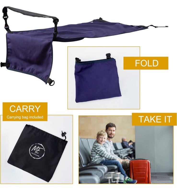 Miller Eclipse Airplane & Train Seat Extender Bed Flight Hammock Cot Reinforced