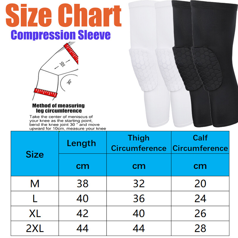 Leg Sleeves Extended Compression Support Knee Brace Basketball Pads Pain Guard