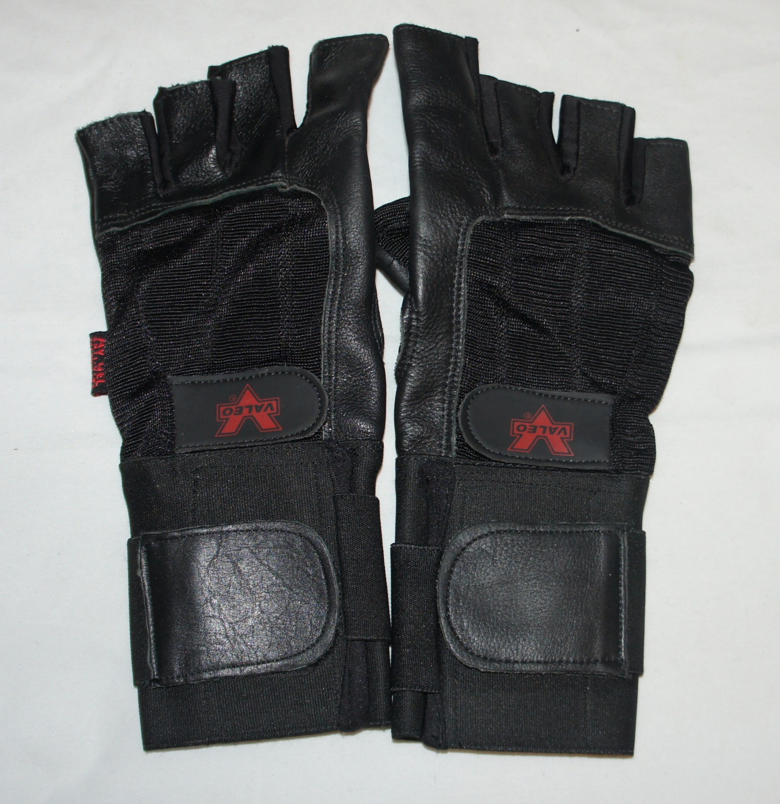 Valeo Industrial V440-WS Leather Pro Fingerless Anti-Vibe Gel Glove Wrist Wrap