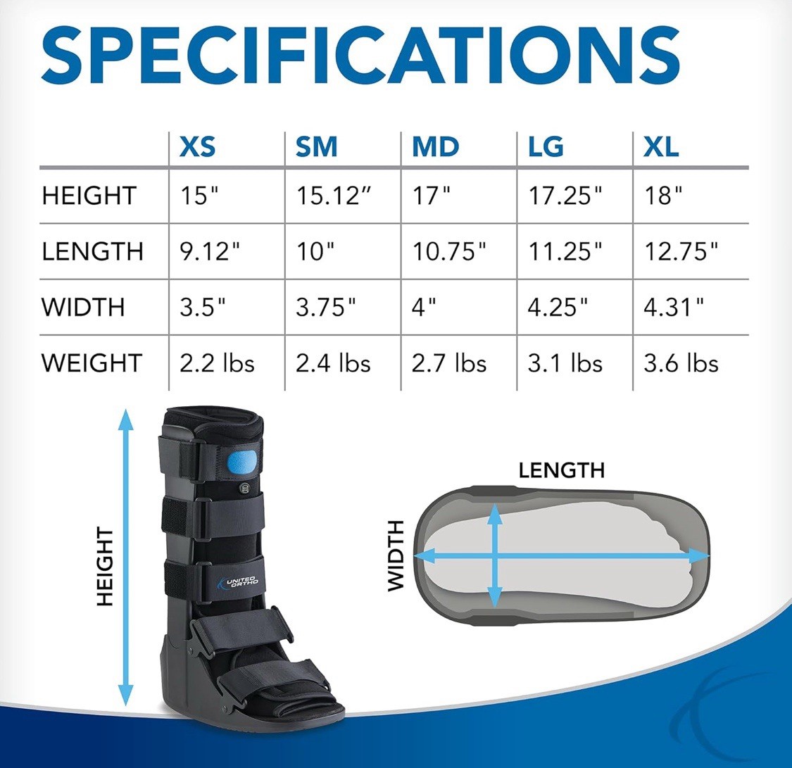United Ortho Air Cam Walker Fracture Boot USA14109 Extra Large – New