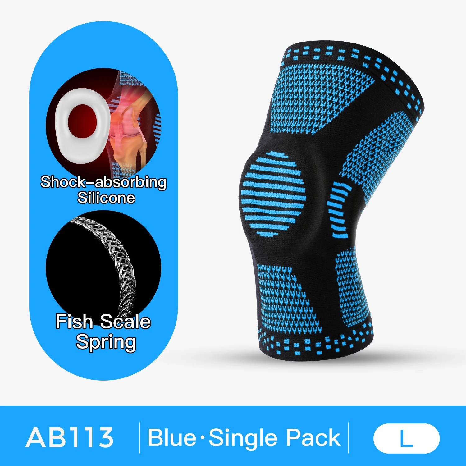 1Pcs Silicone Spring Full Knee Support Patella Medial Support Strong Meniscus