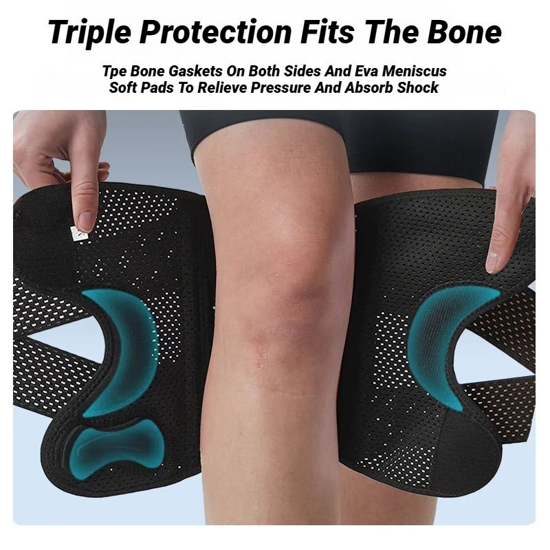 Large Knee Support Brace Compression Sleeve Elastic Sports Knee Pad Black