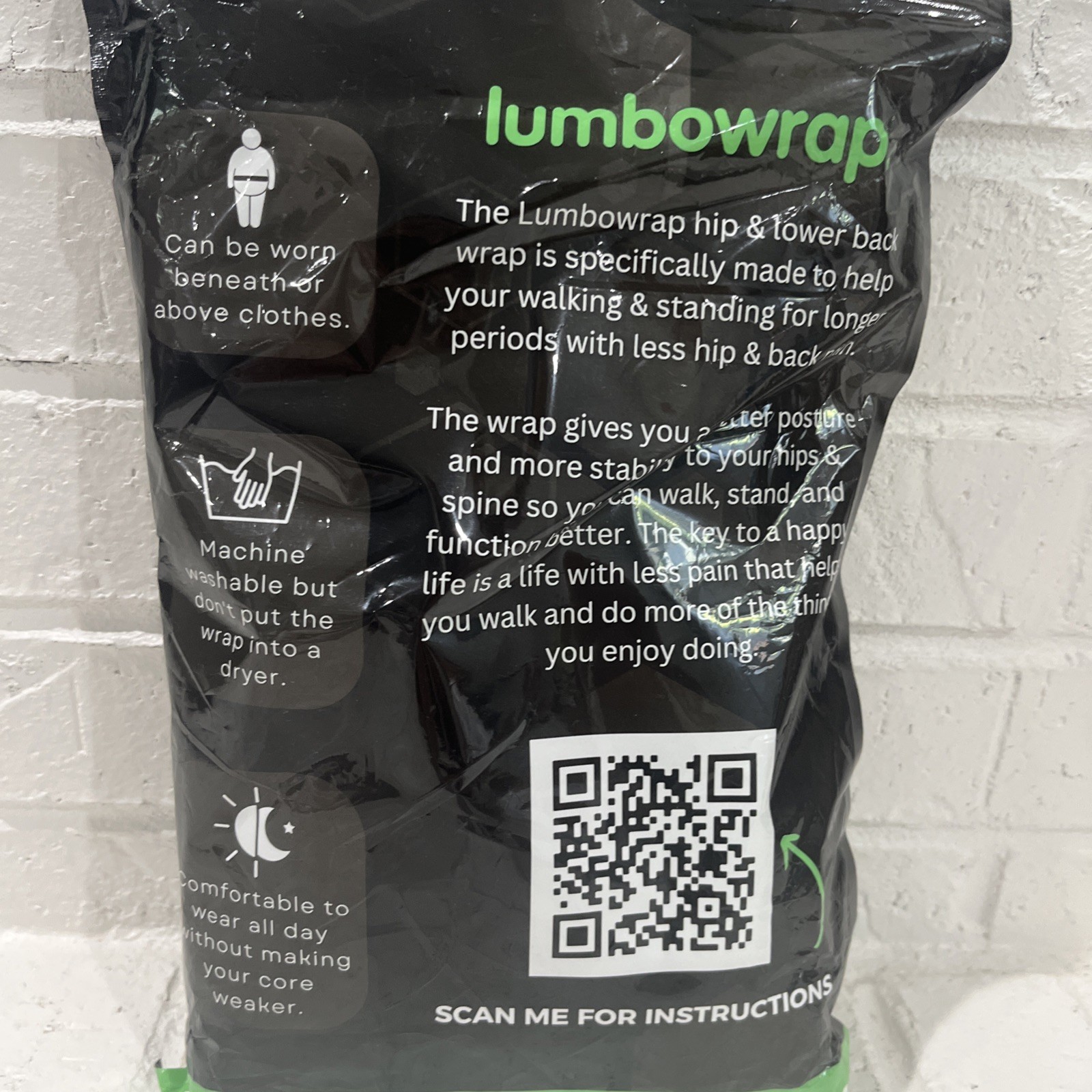 Lumbowrap Plus Size Back Wrap for Arthritis, Sciatica, Back Pain Size M