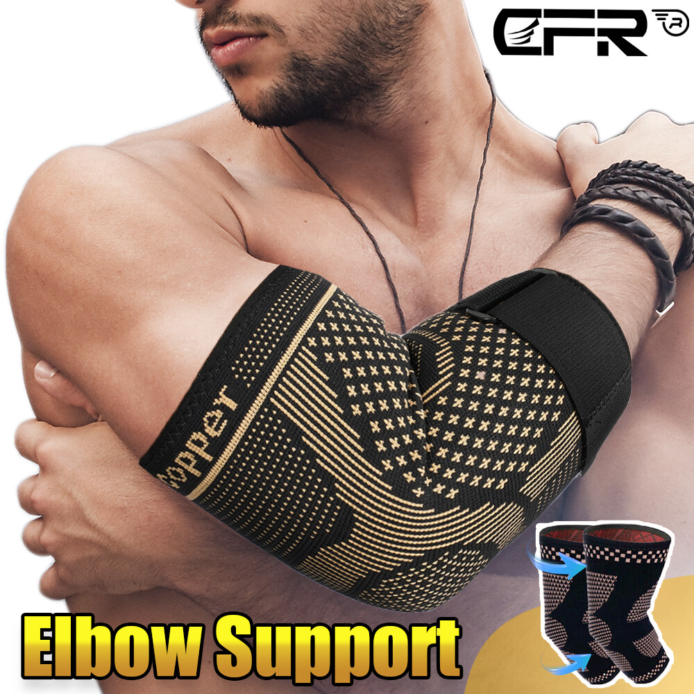 Copper Elbow Brace Support Compression Sleeve Arthritis Tendonitis Joint Pain US
