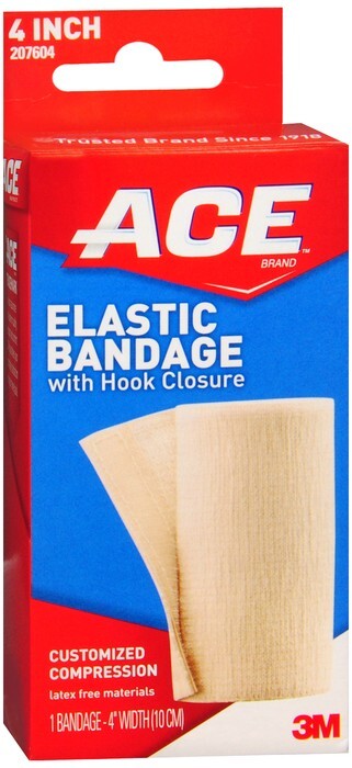 ACE ELASTIC BANDAGE HOOK CLOSURE 4 INCH