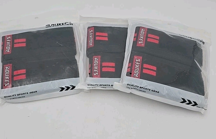 Wrist Brace Adjustable Band Support by Aolikes Red/Black 3 Pack New