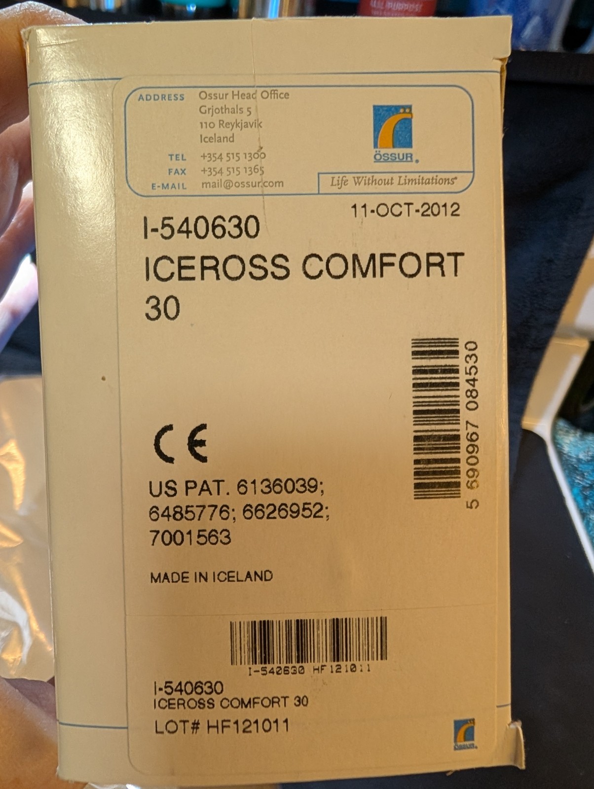 Ossur Iceross Comfort 30 Prosthetic Locking Liner – Size 30 Ref I-540630 New