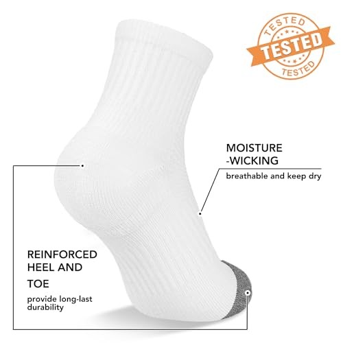 5 Pairs Copper Compression Socks for Women & Men – Large-X-Large 04 a White