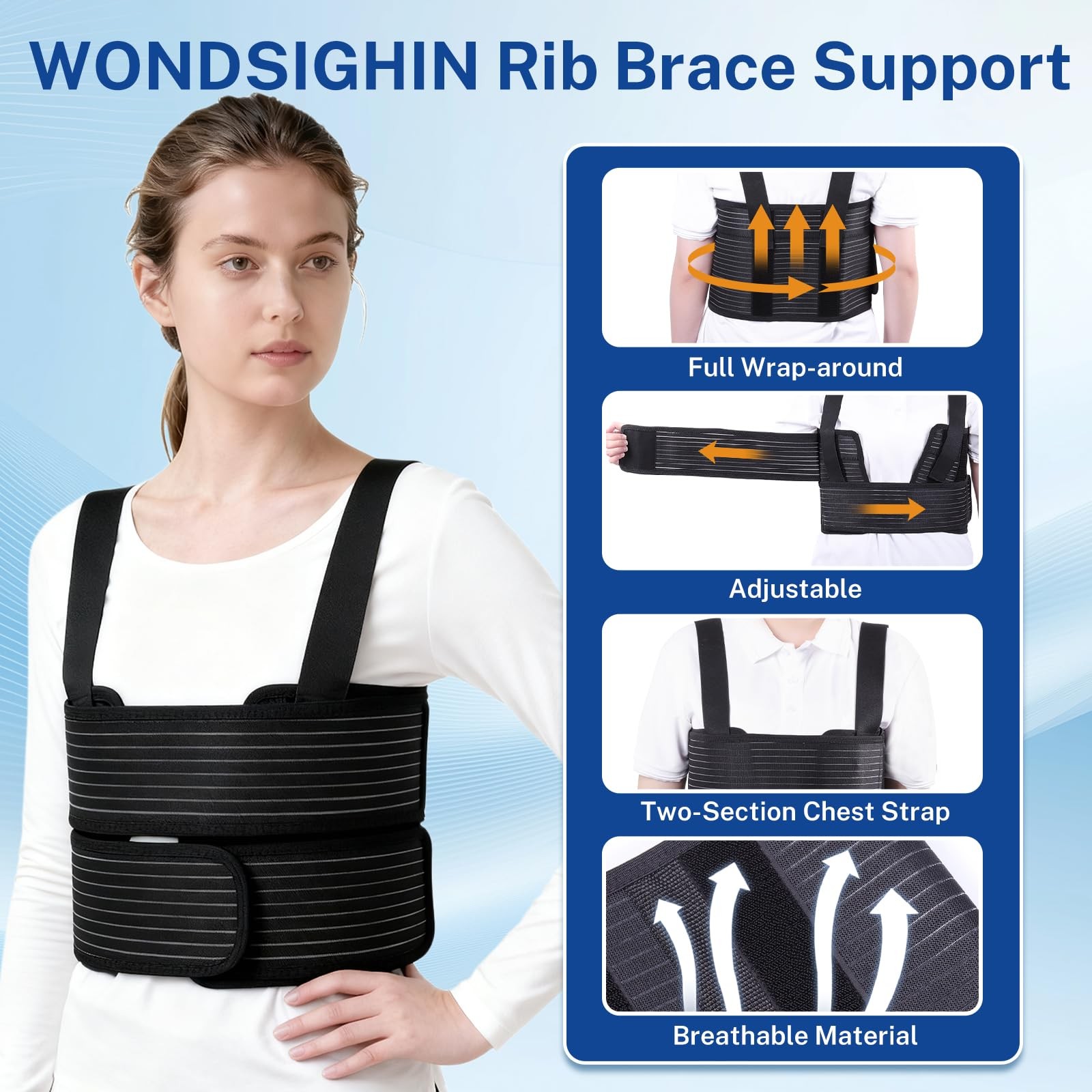 Rib Injury Chest Binder Brace for Cracked Ribs – Rib Support Brace for Women …