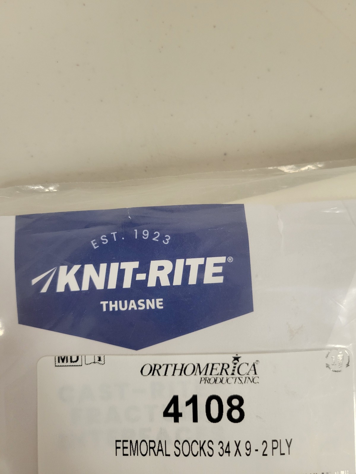 New Knit-Rite Thuasne Orthomerica Femoral Brace Fracture Sock Large 4108