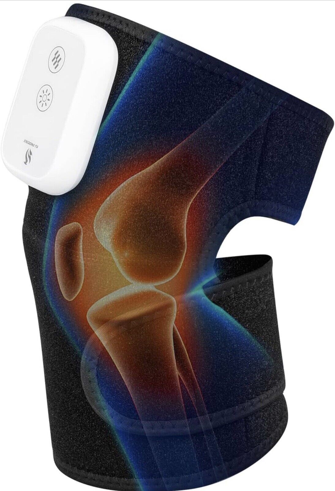 New HJ PHOENIX Heated Knee Brace for Pain Relief,3 Adjustable Intensity Settings