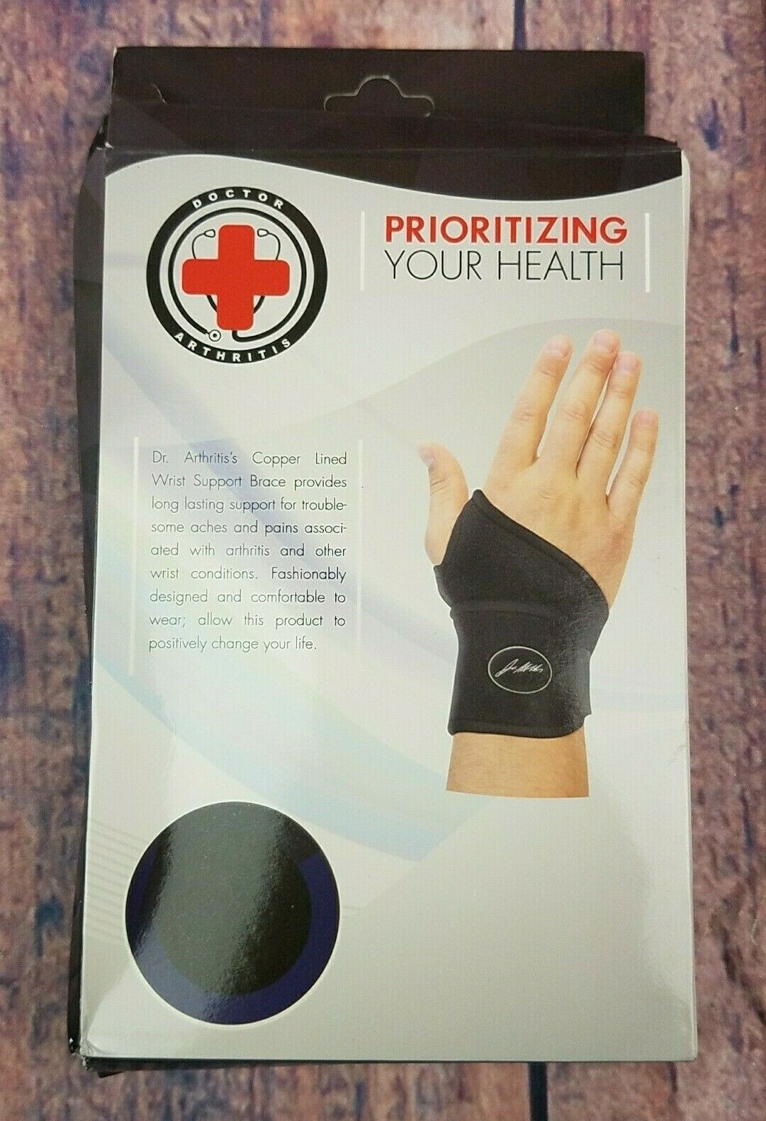 Copper Lined Wrist Support Strap Brace Hand Arthritis