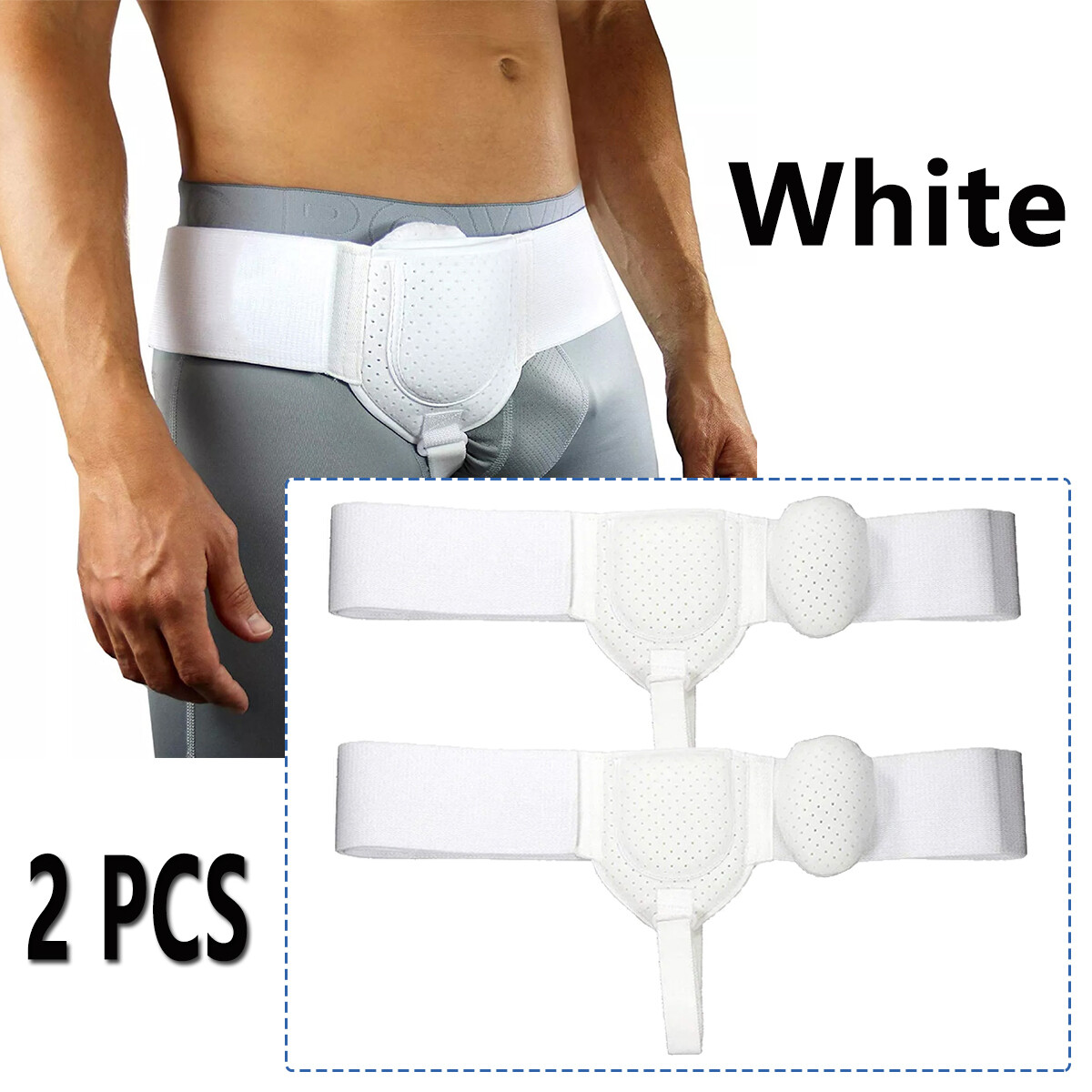 2x Inguinal Groin Hernia Truss Support Belt Left / Right Side Unisex Truss Brace