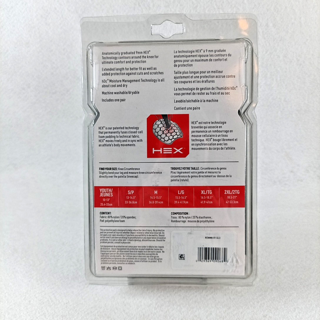 McDavid HEX Leg Sleeves 6446 Protective Pads Pair Small Black New