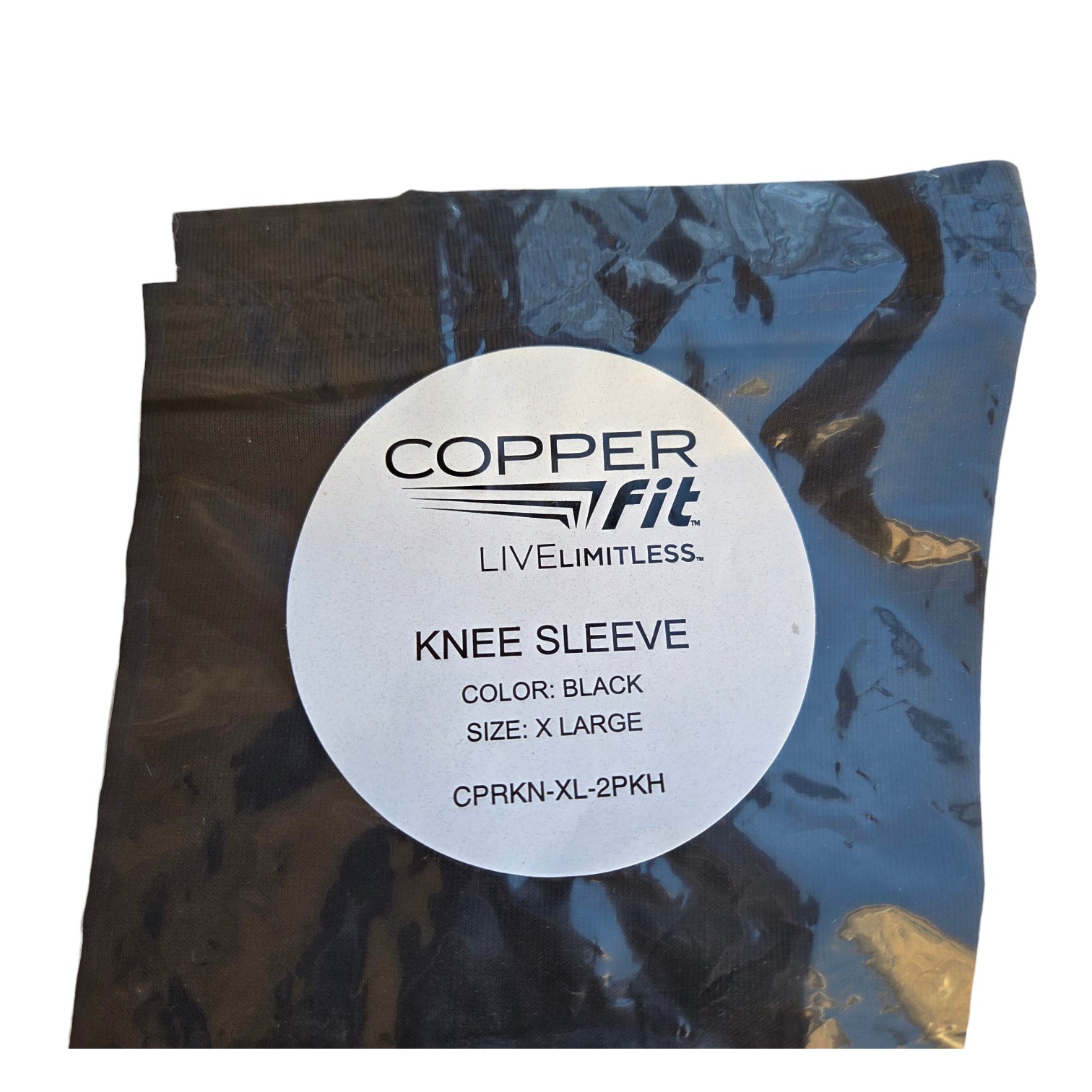 Copper Fit Elite Knee Compression Sleeve Support Black XL Extra Large 2 Pack NEW