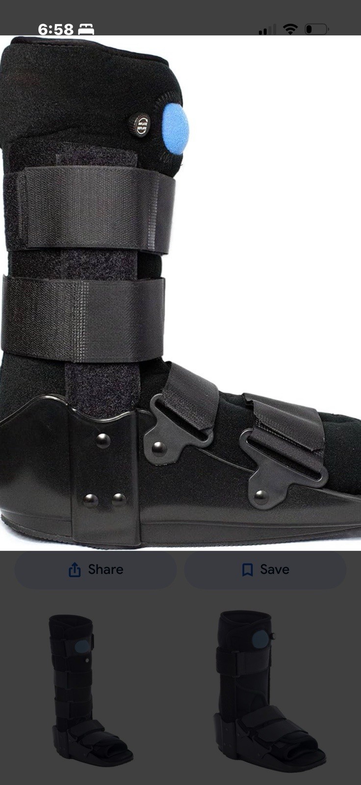United Ortho Adjustable Orthopedic Boot Medium Size Black Brand New