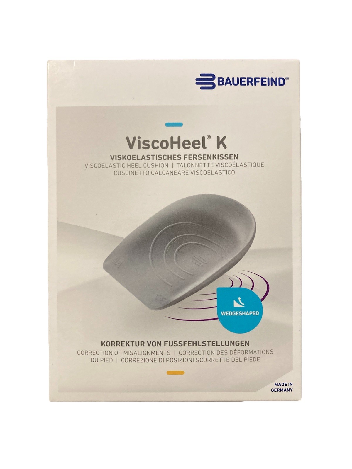 Bauerfeind ViscoHeel K Gray Size 3 Corrective Heal Cushions Visco Us Size 8-12.5