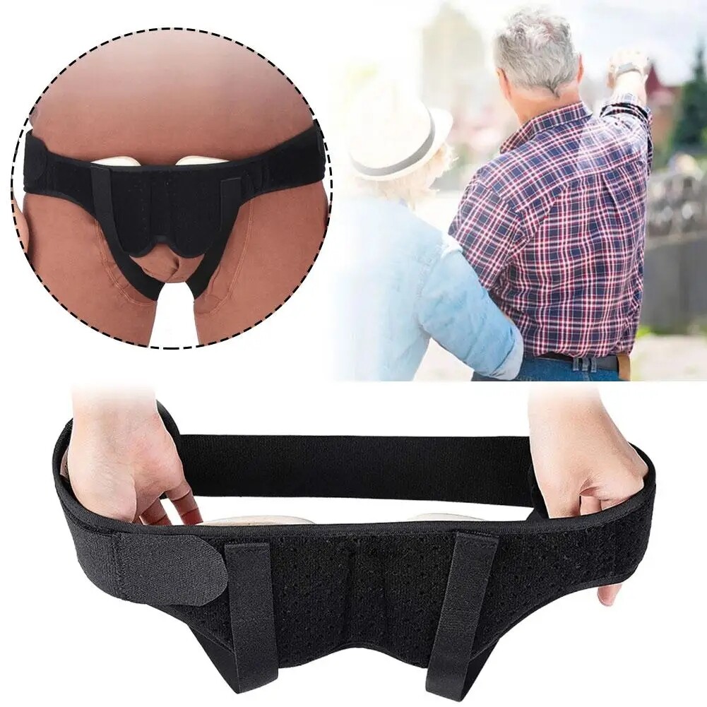 Men Women Adjustable Inguinal Bilateral Hernia Support Belt Intestinal Exhaus US