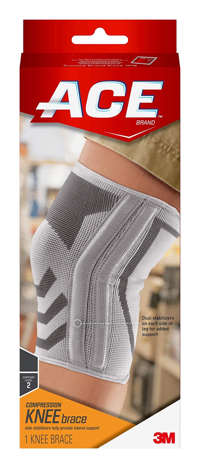 Compression Knee Brace w/Side Stabilizers, Support Injured Knee With Mild Com…