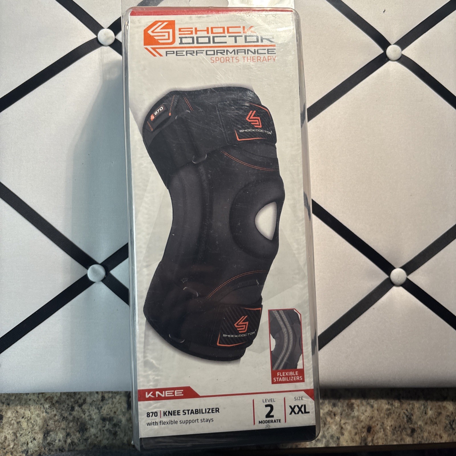 XXL SHOCK DOCTOR Level 2 Adult Knee Stabilizer please read description