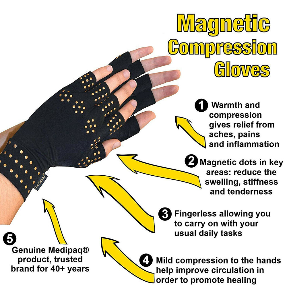 1 Pair Copper Compression Gloves Hand Arthritis Hand Support Joint Pain Relief
