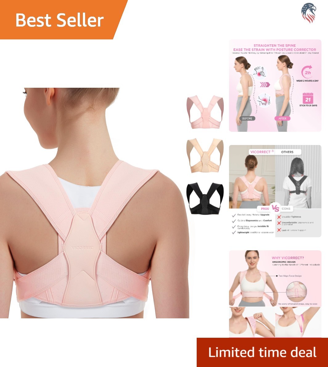 Adjustable Unisex Posture Corrector for Women Men Back Support Pain Relief Pi…