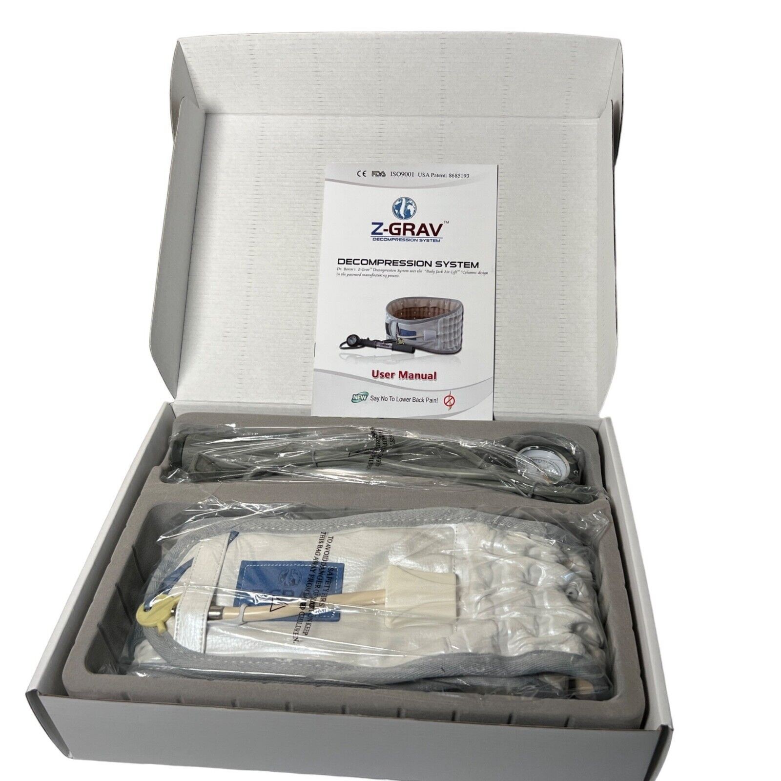 Z-Grav Spinal Decompression System Lumbar Belt For Back Pain Relief Size Large