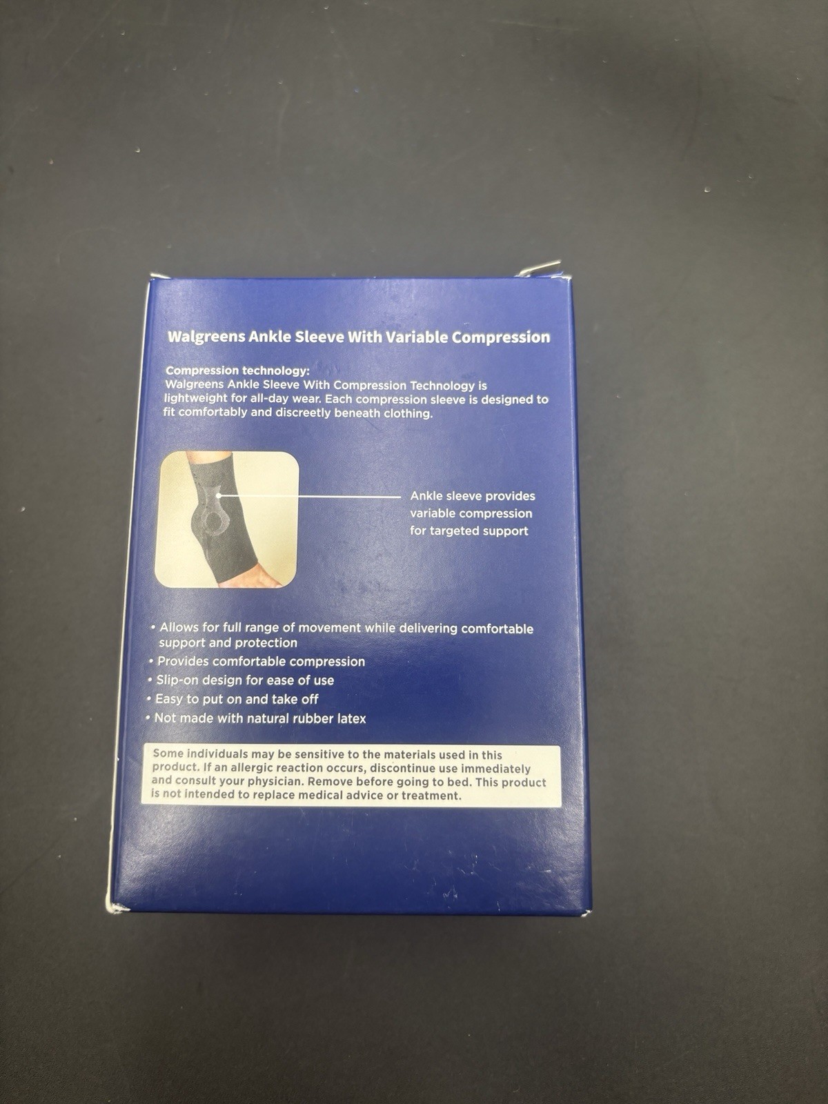 Walgreens Adjustable Ankle Brace Black One Size Antimicrobial Side Stabilizers