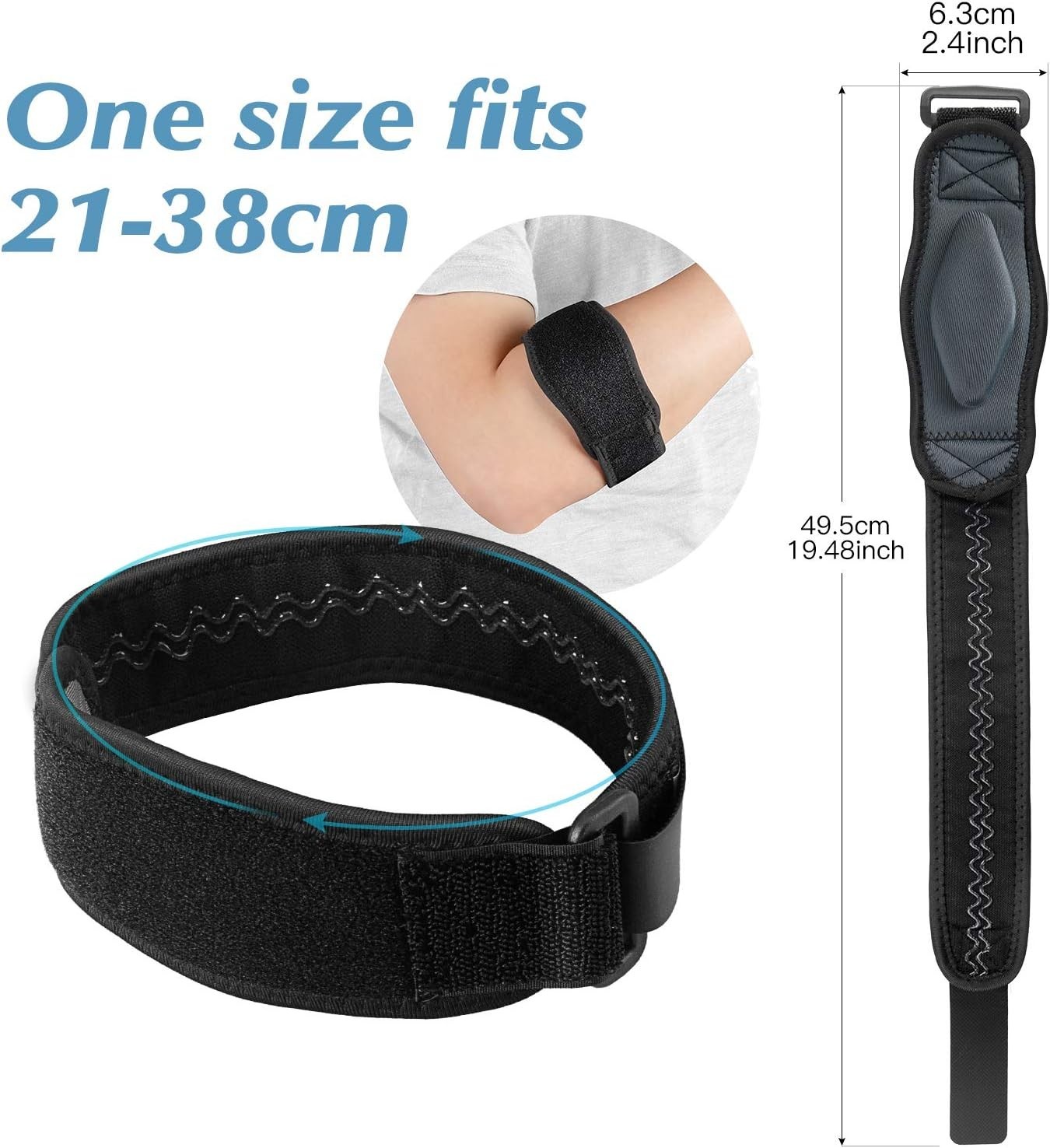 Comfortable Non-Slip Elbow Support for Tendonitis – 2 Pack, Unisex Design