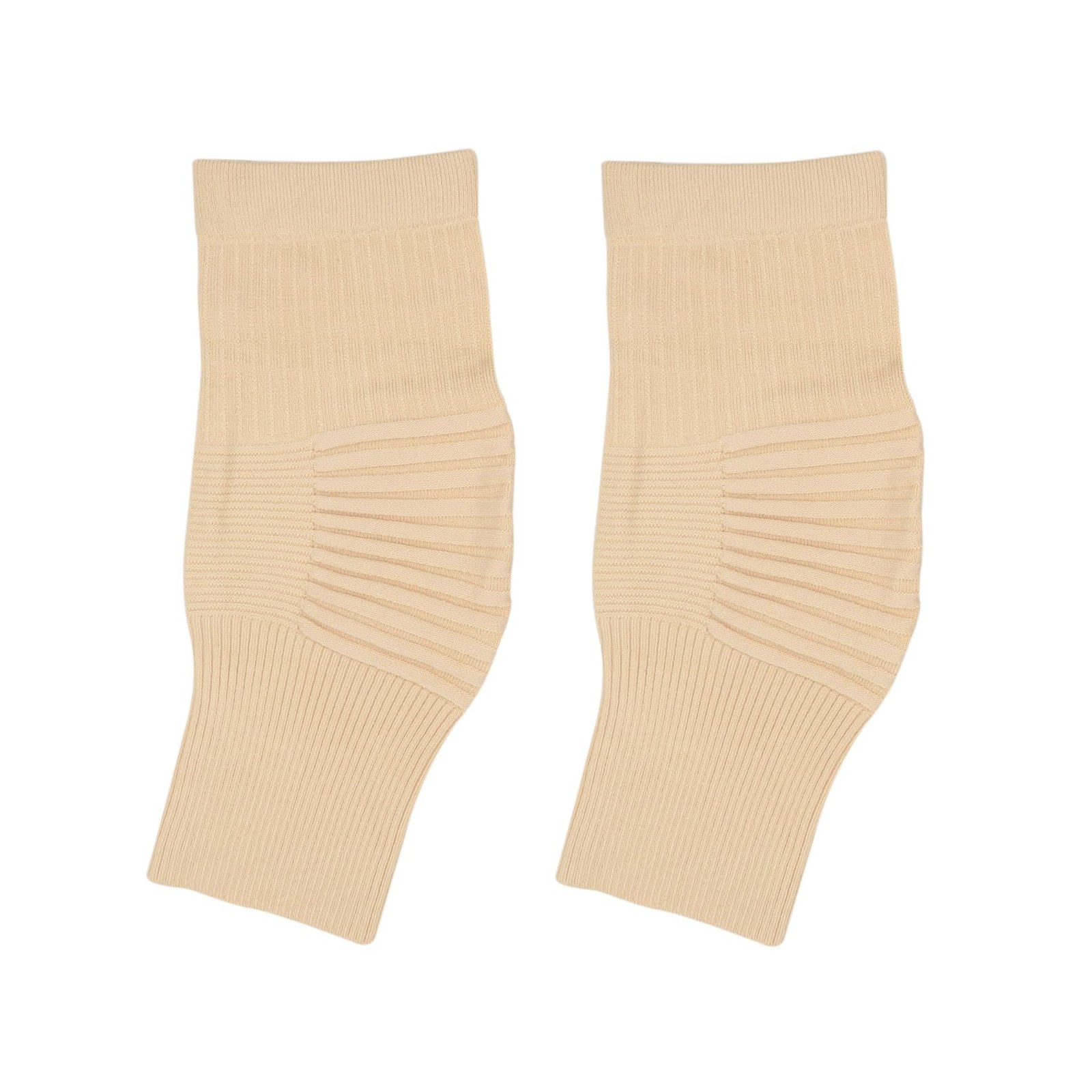 Caviotess 1 Pair Cotton Knee Compression Large, Ribbed Nude (length 11.8”)