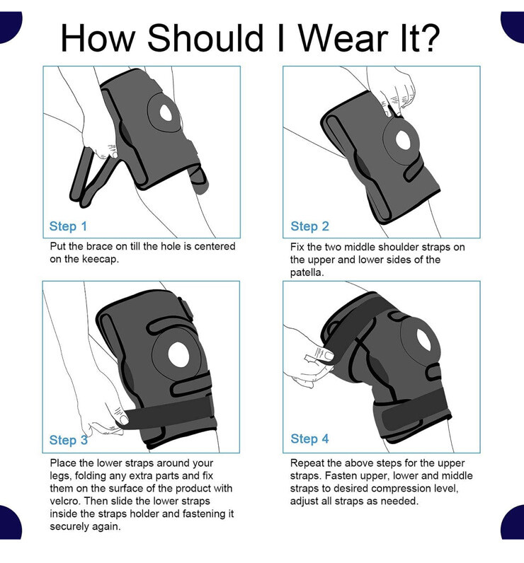 Nvorliy Medium Size Hinged Knee Brace For Men & Women M MEDIUM New
