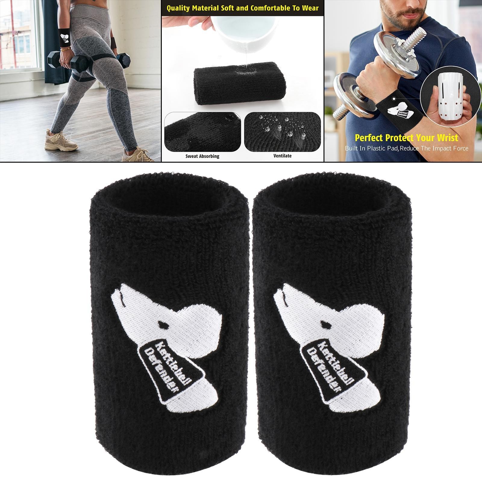 2x Kettlebell Wrist Guards Wrist Support with Plastic Pad Weight Lifting