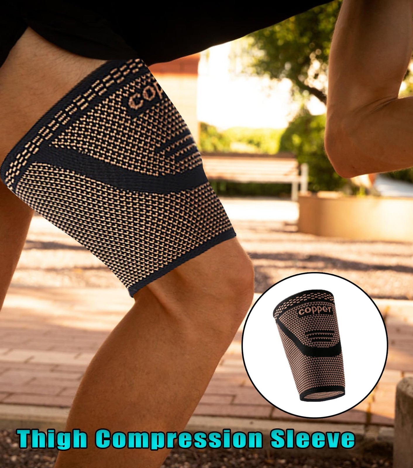 FVVWVV 1 Pair Thigh Compression Sleeve, Hamstring Compression Sleeve for Men …