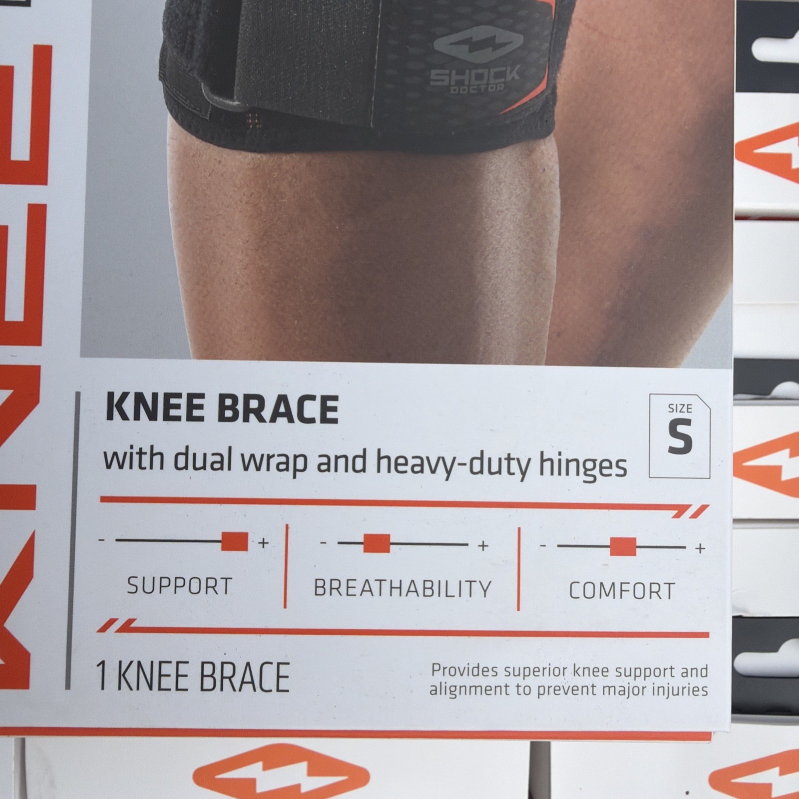 Shock Doctor Level 3, Dual Wrap Knee Brace with Hinges, size small 12-13.5