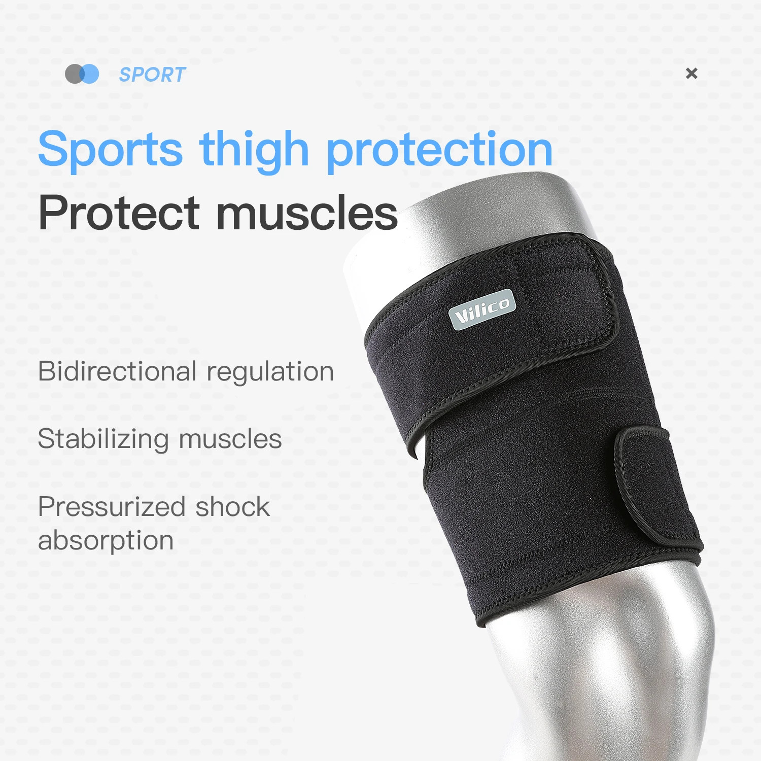 Adjustable Compression Thigh Brace Knee Support Leg Sleeve Upper Leg Wrap For