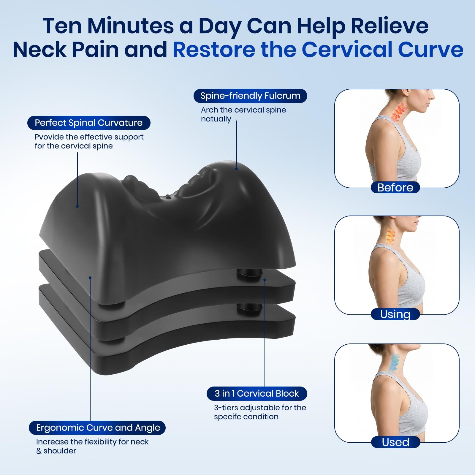 Occipital Release Tool3 Level Adjustable Cervical Traction Device for Tmj,Sho…