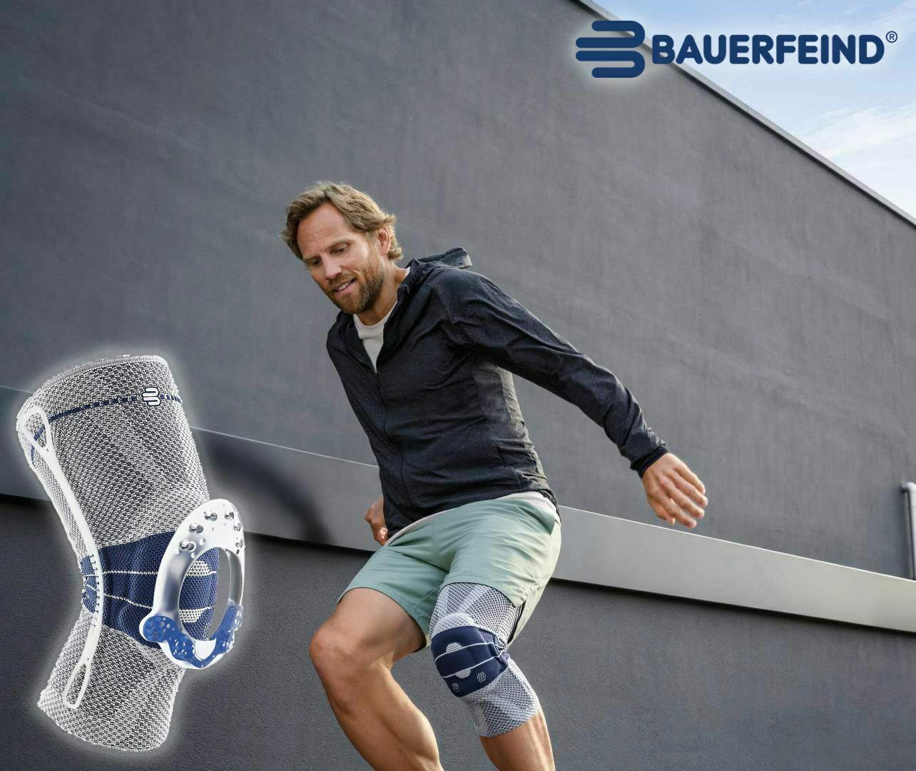 Bauerfeind GenuTrain Size 3 Hinge Knee Joint Brace Patella Support Sleeve ACL