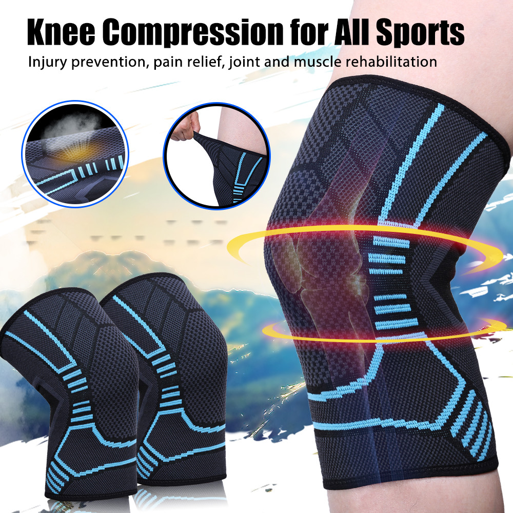 2x Knee Sleeve Compression Brace Support For Sport Joint Arthritis Pain Relief